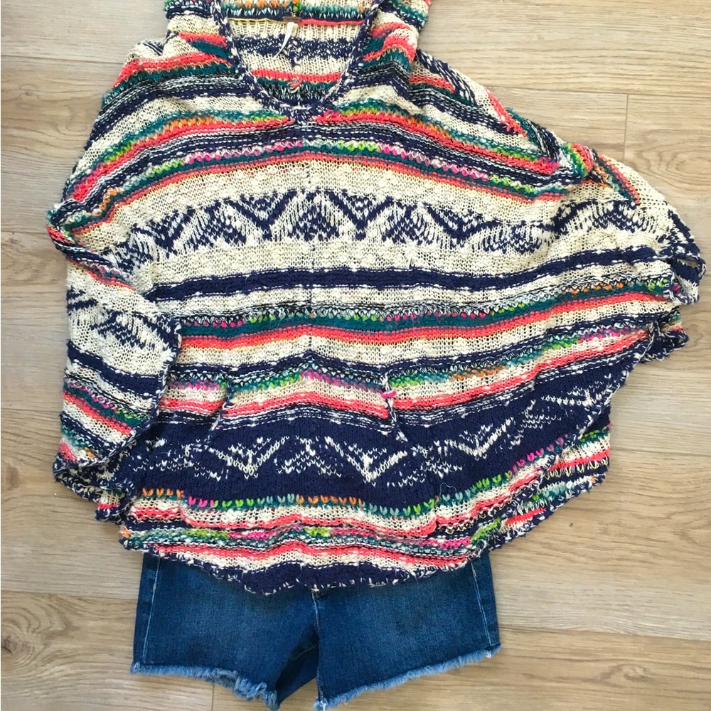 Free People Multicolored Poncho